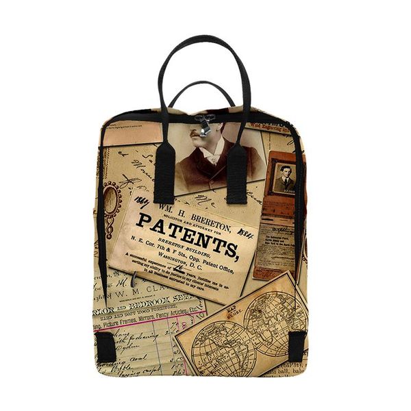 

backpack retro old spaper fashion 3d backpacks men women school bags multi pocket travel bag teenage notebook shoulder