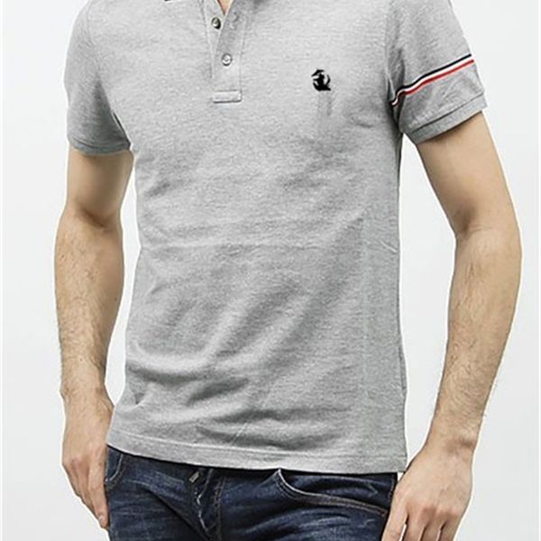 

summer new fashion lapel short sleeve poio shirt classic paul cotton slim casual embroidery, White;black