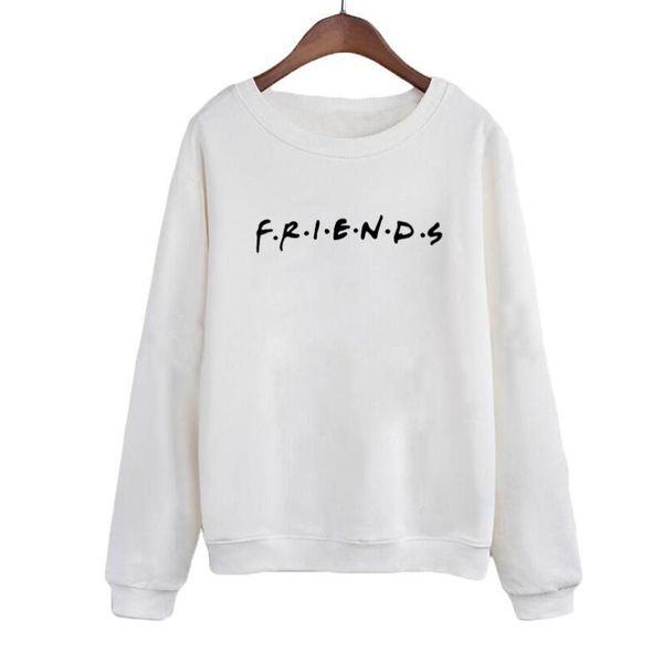 

women's hoodies & sweatshirts o-neck friends slogan gift sweatshirt for friend autumn winter fleece crenweck pullovers black white