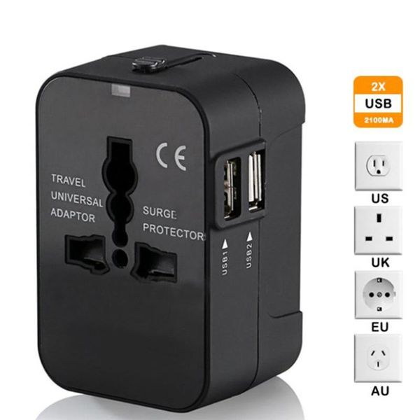 

smart power plugs all in one universal international plug adapter 2 usb port world travel ac charger adaptor with au us uk eu converter