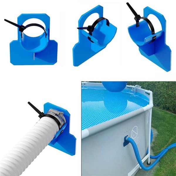 

pool & accessories swimming pipe holder mount supports pipes above ground 32mm 38mm hose outlet for intex with cable tie