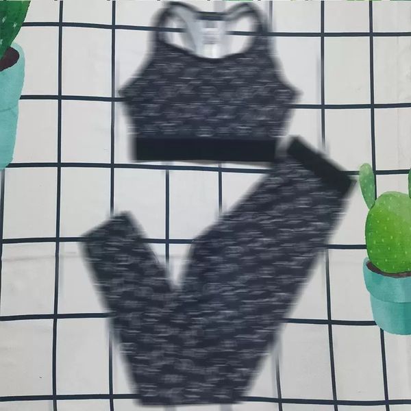 

2022 women's tracksuits color yoga outfits short sleeve sports highly elastic fitness leggings designer letter printed tracksuits for, Gray