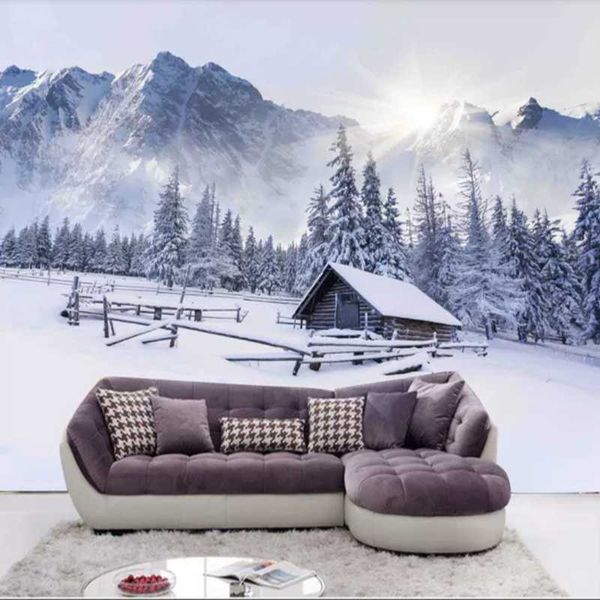 

wallpapers milofei manufacturers custom hd large snow scene living room bedroom background wallpaper mural