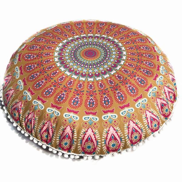 

cushion/decorative pillow large mandala floor pillows round bohemian meditation cushion cover ottoman pouf waist throw covers pillowcase for