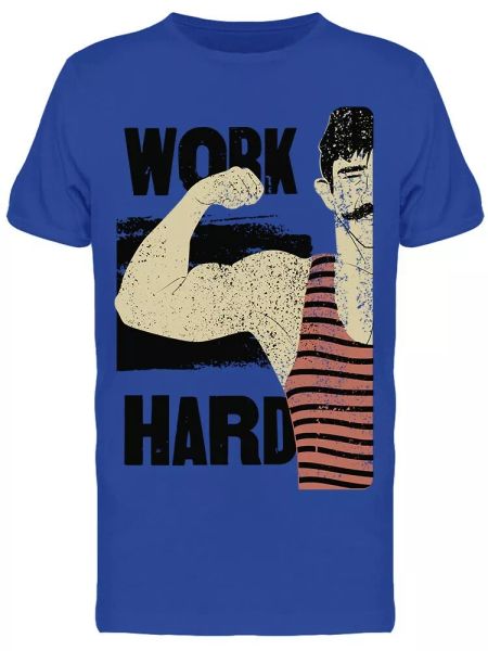 

work hard retro gym tee men's -image by shutterstock, White;black