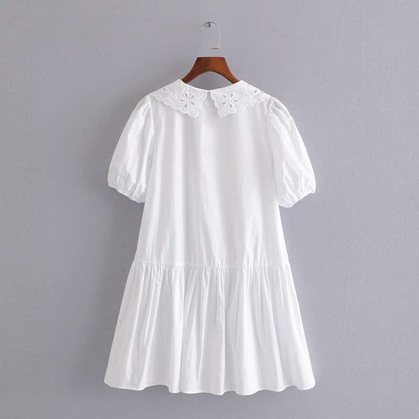 

summer wind casual dresses embossed lace decorated poplin dress, Black;gray