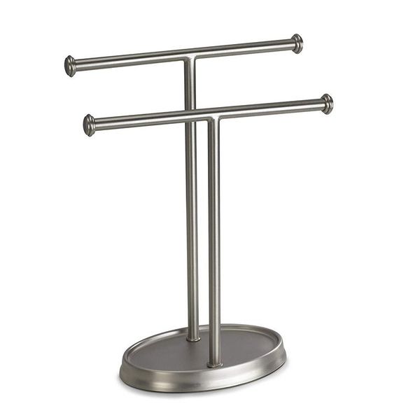 

towel racks double hand tree,2 towels holder and accessories stand for bathroom vanities-slim,modern,durable bars with base serves as
