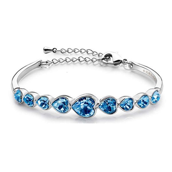 

bracelet crystal bracelet with nine hearts, foldable edition and accessories, Golden;silver