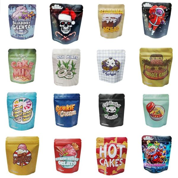 

blue berry cake batter edible packaging mylar bag 3.5g zipper food bags cookie and cream gelato 10x12.5cm banana bread stand up