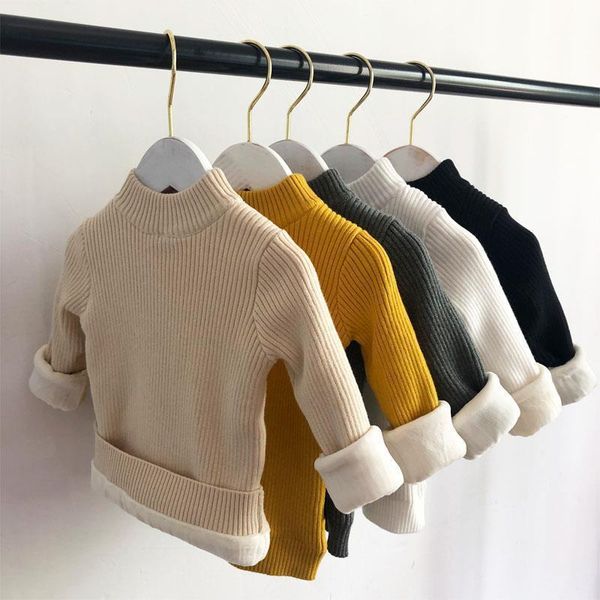 

pullover children's winter clothing bottoming shirt half turtleneck knitted sweater boys and girls baby autumn coat, Blue