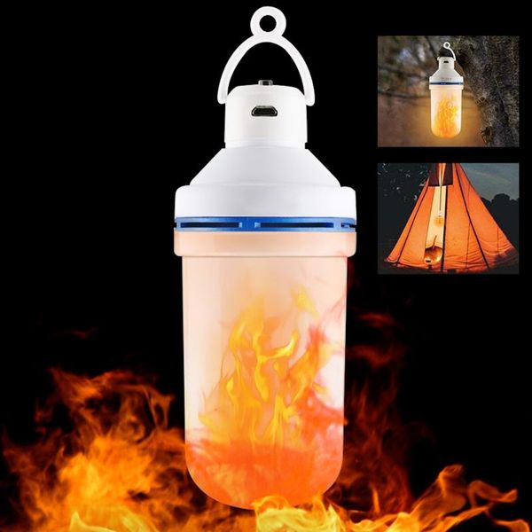

modes outdoor gravity sensor flame lights e27 led fire light bulb usb dc5v flickering emulation lamp hanging camping portable lanterns