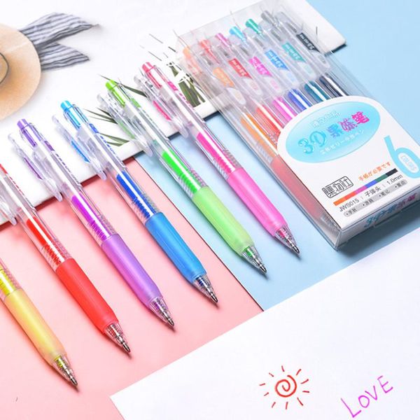 

repair tools & kits 6pcs/set cute 3d jelly pen diy painting gel creative colored neutral pens for girl school supplies stationery