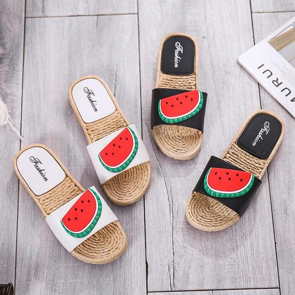 

slippers 2021 style summer sandals female students outside wear trend indoor and outdoor fruit shoes, Black