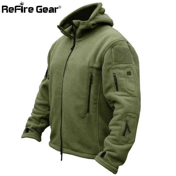 

winter military tactical fce et men warm polar army cloth multiple pocket outerwear casual thermal hoodie coat ets, Black