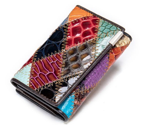 

slim women wallet genuine leather mid wallets for cards money bags purse for female ladies wallets for women coin wallet, Red;black