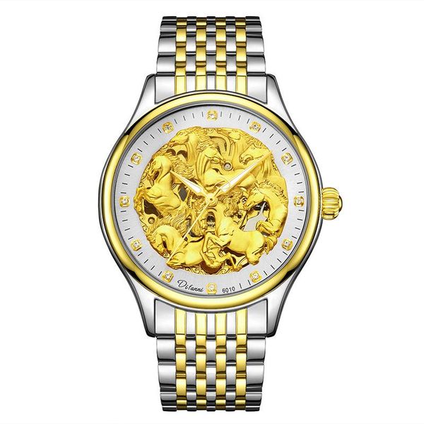 

wristwatches tourbillon watch fully automatic mechanical tough guy unique personality sports business gift men wristwatch, Slivery;brown