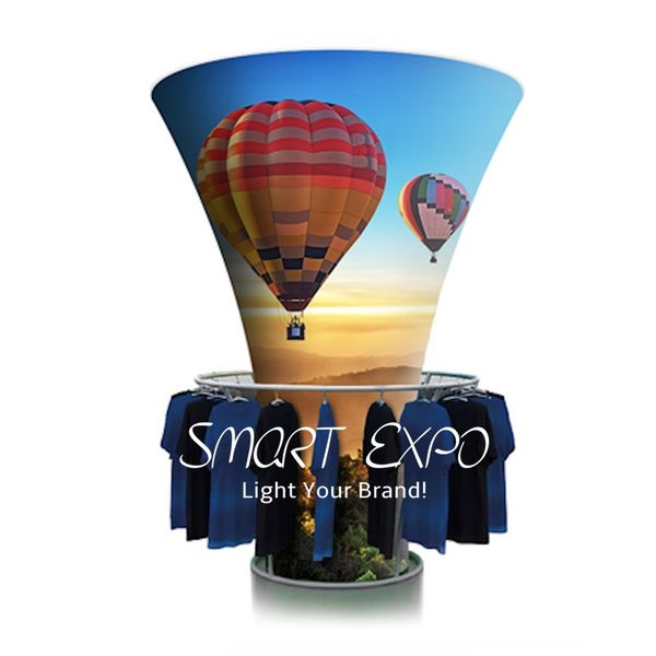 

advertising display stand with clothes rack structure custom print