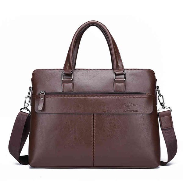 

kangaroo men's bag horizontal portable business briefcase single shoulder messenger