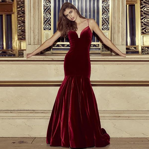 

party dresses verngo fall winter red velour evening dress vintage mermaid gown elegant formal plus size abiye, White;black