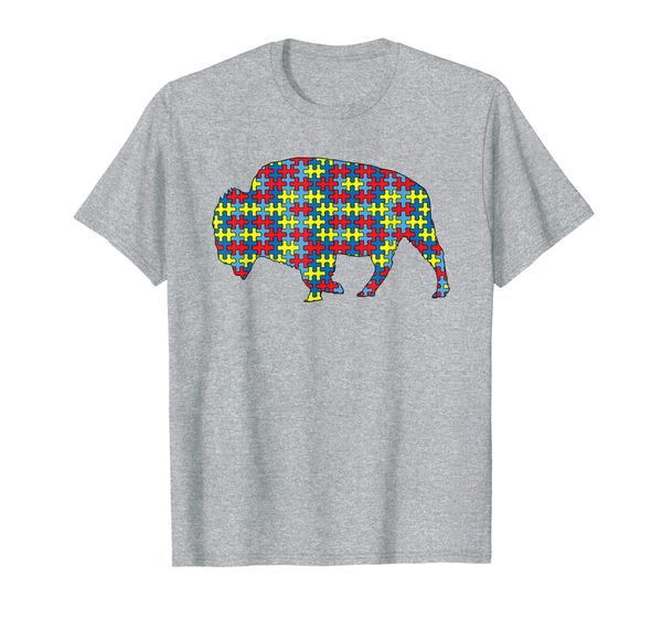 

buffalo autism awareness kids tamaraw puzzle day mom gift t-shirt, White;black
