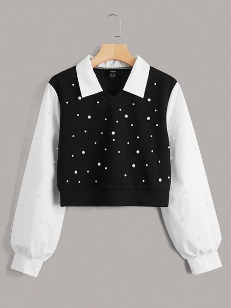 

pearls beaded 2 in 1 w77v#, White