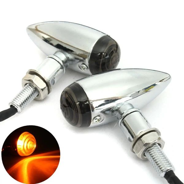 

pair 10mm motorcycle bullet turn signal indicator light lamp for chopper