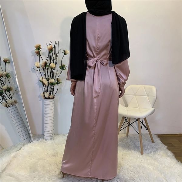 

eid mubarek abaya dubai turkey satin hijab muslim dress india european american islam clothing dresses for women oman vestidos, Red