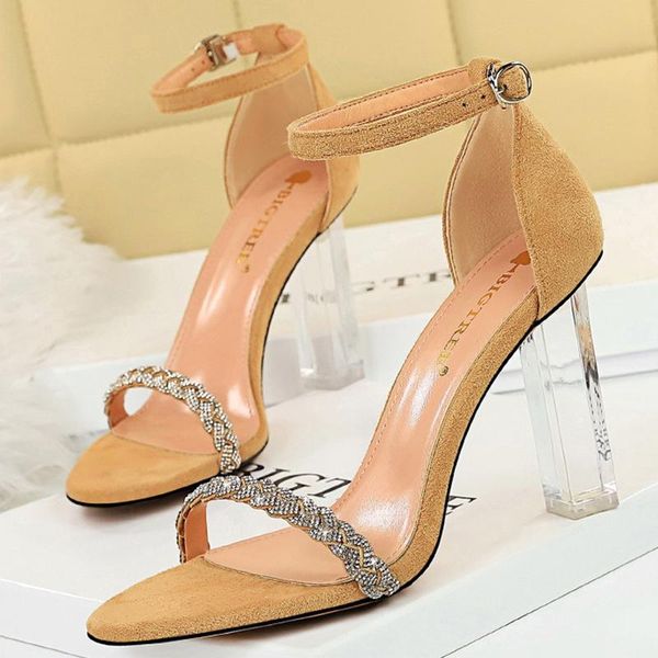 

dress shoes summer women's sandals high heels transparent women 2021 female plus size 41 42 43, Black