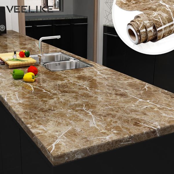 

wallpapers 30cm width living room dining table deskwaterproof marble wallpaper self adhesive contact paper wall sticker bedroom decor
