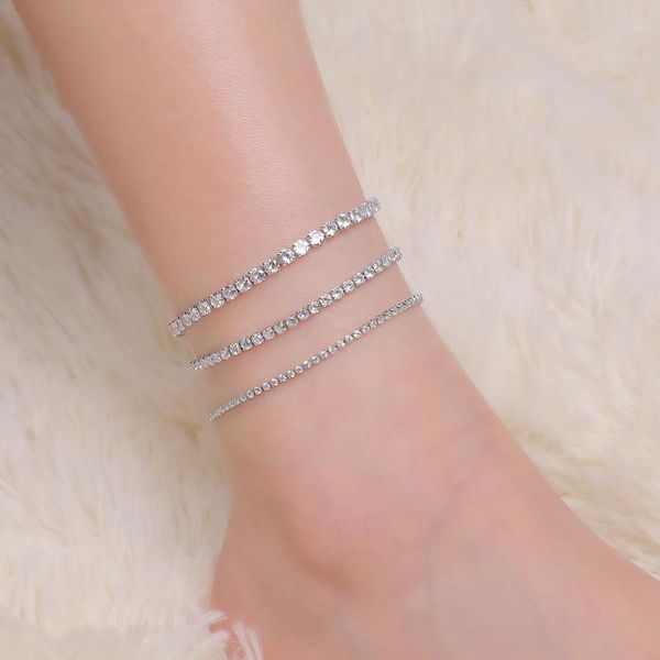 

anklets fashion anklet for women clear zircon ankle bracelet accessories jewelry gift 3 size creative foot chain, Red;blue