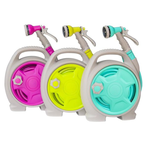 

watering equipments mini portable garden water pipe and gun set with winding car washing hose