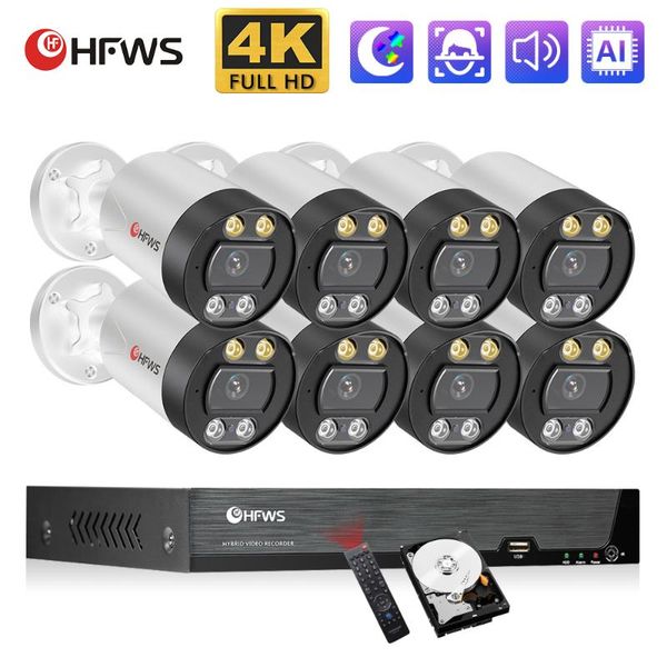 

wireless camera kits set video recorder surveillance security system 8ch nvr 8mp poe ip outdoor cctv
