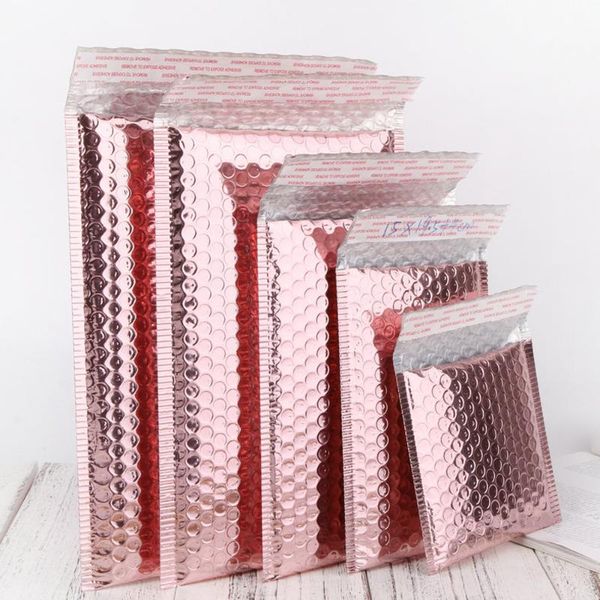 

packing bags us warehouse 10 pcs/lot metallic padded envelopes poly mailer holographic laser pink bubble mailers for packaging