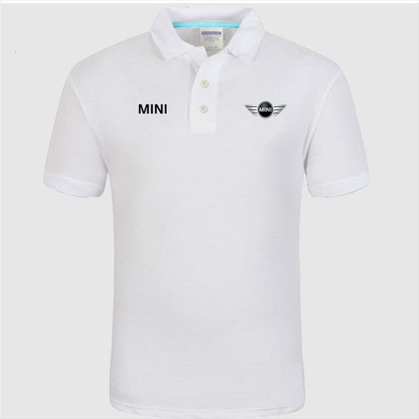 

mini logo classic mens polos brand shirt casual solid short sleeve cotton, White;black