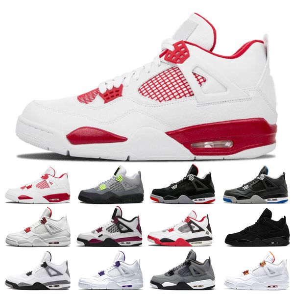 

2021 new basketball shoes 4s man cat taupe shimmer desert moss white oreo cement university blue sail pine green pure money travis bred diy