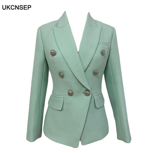 

notched metal buttons women blazer 2021 designer runway and jacket women's suits & blazers, White;black