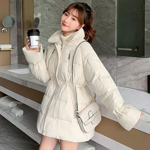 

women's down & parkas coat women winter jacket casual hooded warm female korean stand-up collar zipper short slim cotton clothes t64, Black