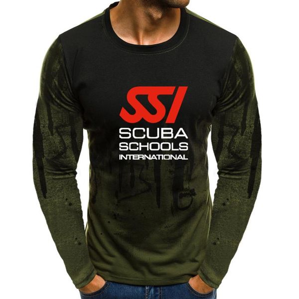 

men's hoodies & sweatshirts spring -selling men scuba schools international logo ssi print customizable gradient color man long sleeve, Black