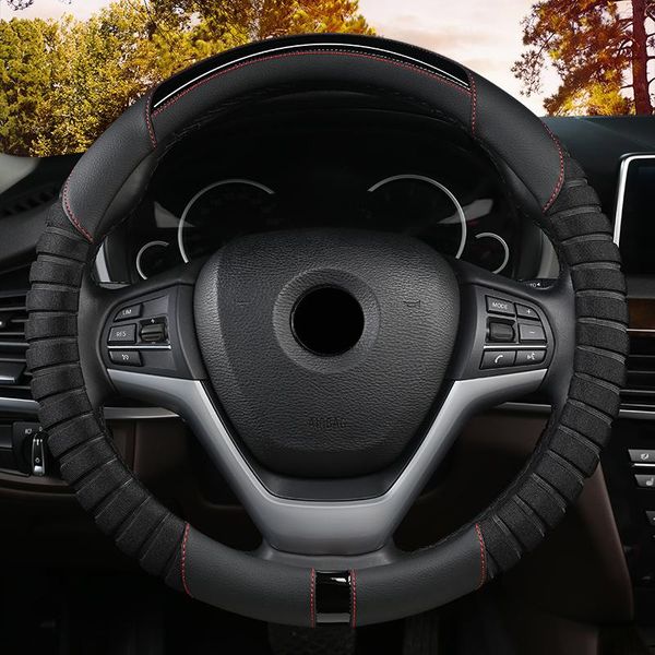 

microfiber leather car steering wheel cover for ssangyong all models rexton korando rodius actyon kyron covers