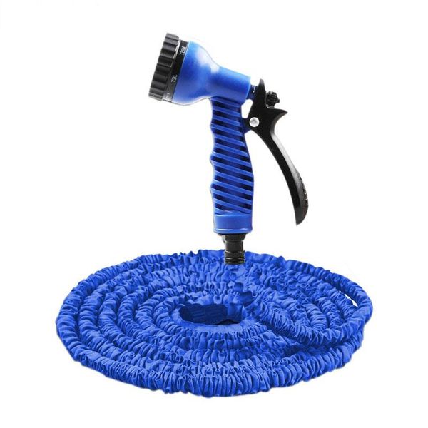 

in 1 spray gun 50-200ft expandable garden hose latex tube magic flexible for car plastic hoses blue watering equipments