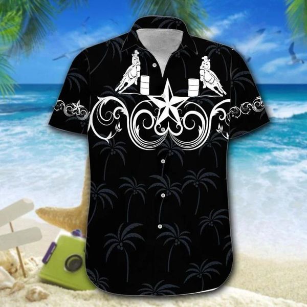 

holiday style design hawaiian style men's short-sleeved shirt black print geometric print party beach daily casual top, White;black