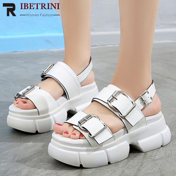 

fashion leisure women solid open toe shoes buckle punk platform sandals 2021 classic, Black