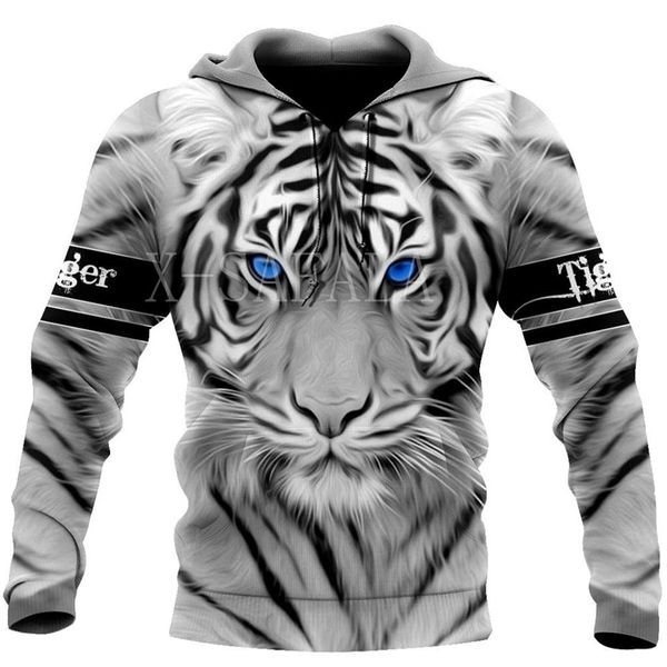 Tiger 3D All Over Print Plus Size Felpa con cappuccio Uomo Donna Harajuku Outwear Zipper Pullover Felpa Giacca casual unisex 210813