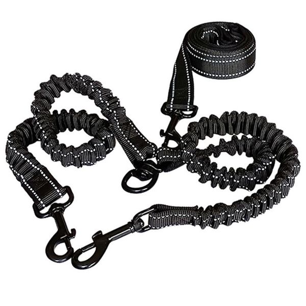 

dog collars & leashes reflective dual rope leash double pet traction belt portable lead supplies for 2 dogs walking