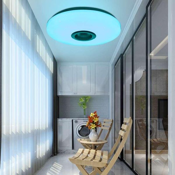 

dimmable music ceiling lamp remote&app control lights ac180-265v for home bluetooth speaker lightingfixture