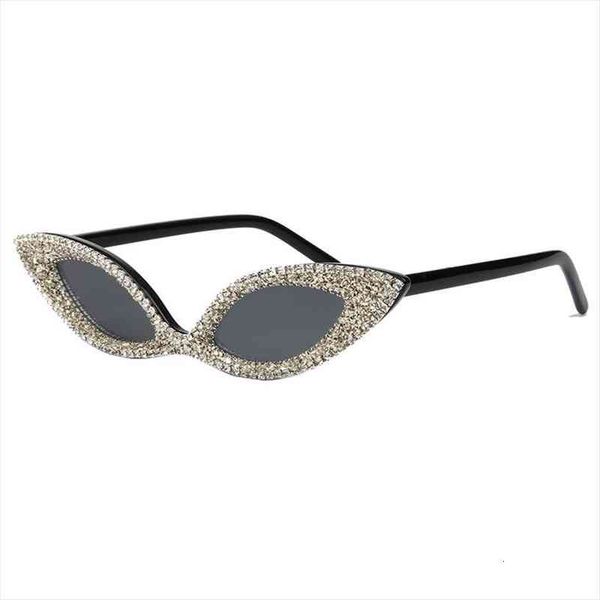 

sunglasses women cat eye crystal rhinestone cute small glasses for ladies vintage shades uv400, White;black