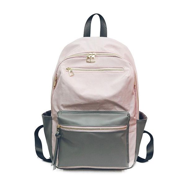 

outdoor bags contrast color women backpacks waterproof nylon college school backpack for teenage girls bookbag travel mochilas