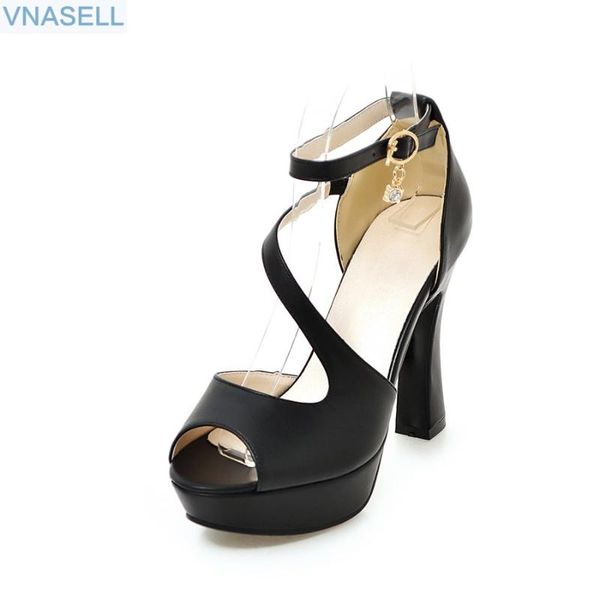 

summer high heel 11cm women's banquet sandals casual platform peep toe gladiator ladies shoes size 32 33-43 dress, Black
