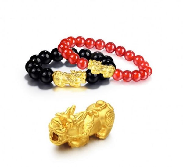 

shajin transfer pi xiu hand string 8mm red black agate bead bracelet