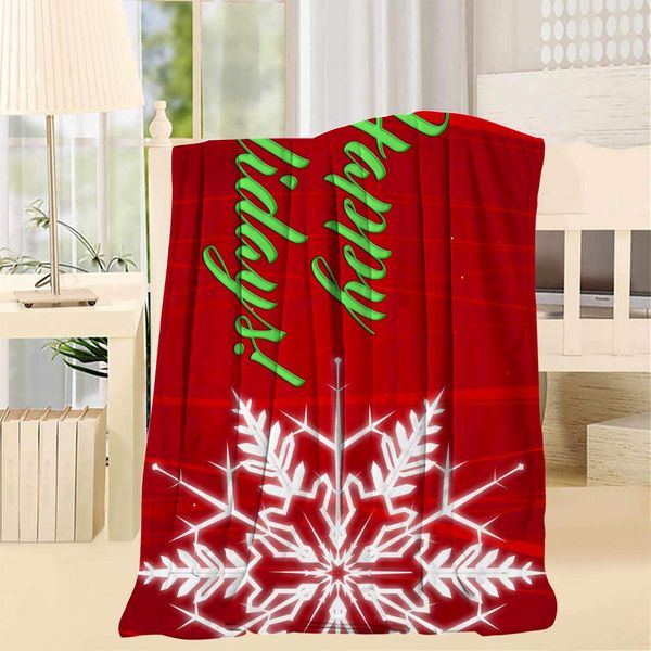 

Holiday Snowflakes 3D Printing Blanket Throw/Twin Lightweight Soft Microfiber Blankets for Couch Bed Sofa